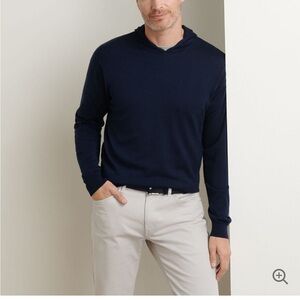 Peter Millar Navy Popover Hoodie